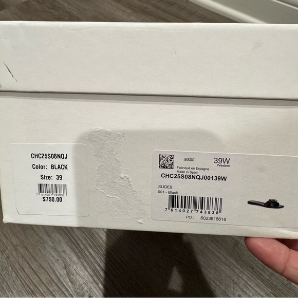 Chloe Mae Black Leather Buckle Slide Sandals - Picture 10 of 10